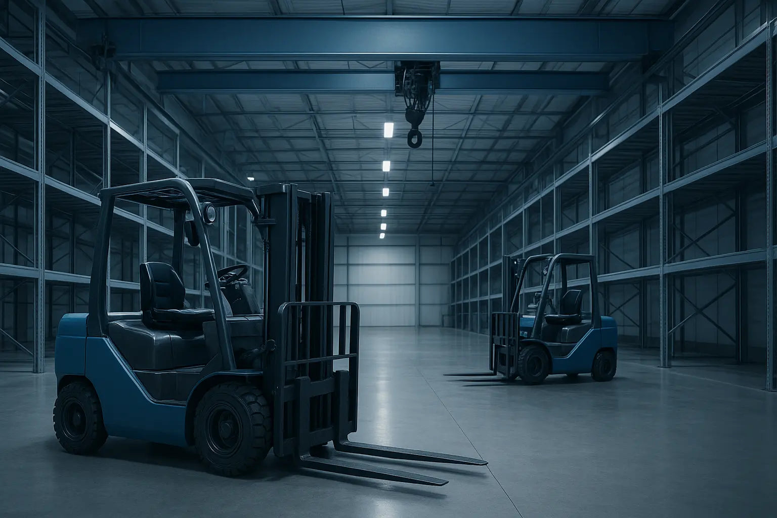 Carrelli e gru industriali per la movimentazione dei materiali in magazzino